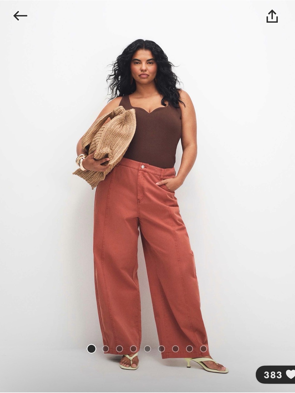 ASOS Curve Wide-Leg Pants in Rust